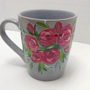 NEW LARGE Hand Painted Floral Mug, Coffee lovers mug, oversized mug, pretty mug